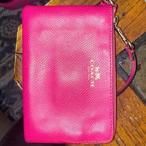 Pink coach wristlet
